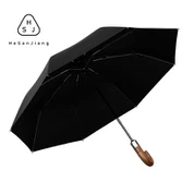 हुक लकड़ी के हैंडल छाता स्वचालित